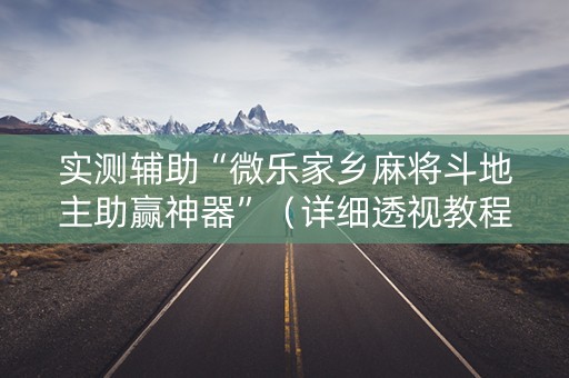 实测辅助“微乐家乡麻将斗地主助赢神器”（详细透视教程）-哔哩哔哩