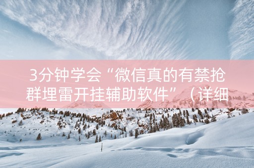 3分钟学会“微信真的有禁抢群埋雷开挂辅助软件”（详细透视教程）-哔哩哔哩