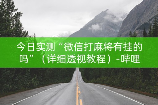 今日实测“微信打麻将有挂的吗”（详细透视教程）-哔哩哔哩