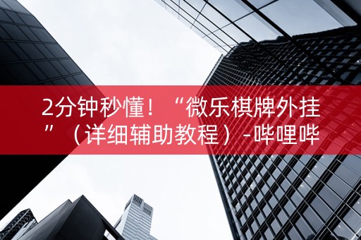 2分钟秒懂！“微乐棋牌外挂”（详细辅助教程）-哔哩哔哩