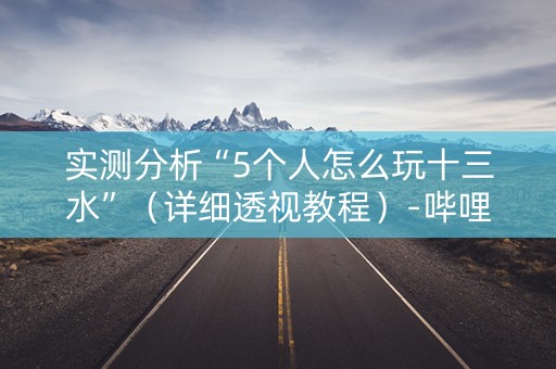 实测分析“5个人怎么玩十三水”（详细透视教程）-哔哩哔哩