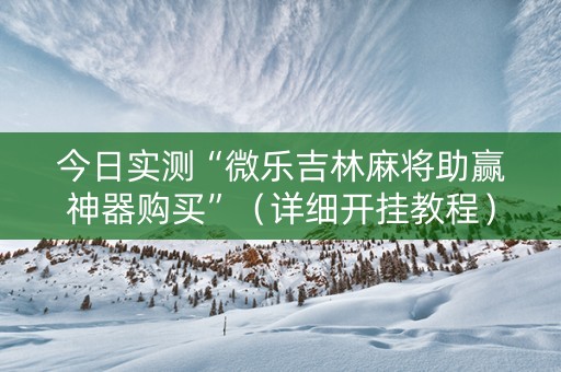 今日实测“微乐吉林麻将助赢神器购买”（详细开挂教程）-哔哩哔哩