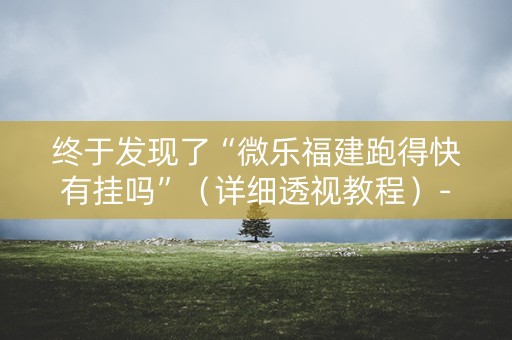终于发现了“微乐福建跑得快有挂吗”（详细透视教程）-哔哩哔哩
