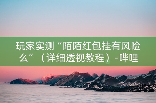 玩家实测“陌陌红包挂有风险么”（详细透视教程）-哔哩哔哩