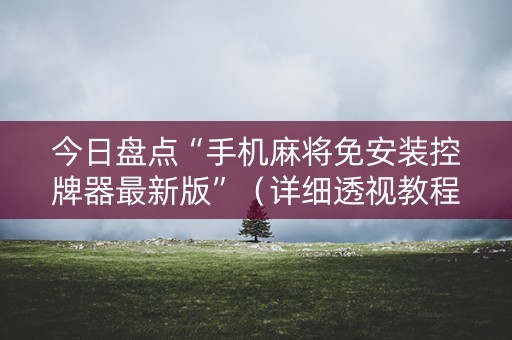 今日盘点“手机麻将免安装控牌器最新版”（详细透视教程）-哔哩哔哩
