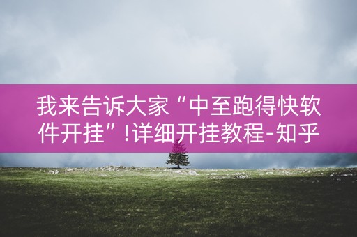 我来告诉大家“中至跑得快软件开挂”!详细开挂教程-知乎