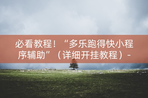 必看教程！“多乐跑得快小程序辅助”（详细开挂教程）-哔哩哔哩