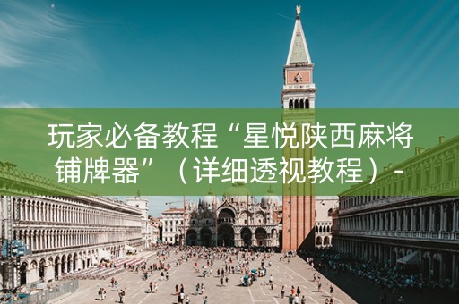 玩家必备教程“星悦陕西麻将铺牌器”（详细透视教程）-哔哩哔哩