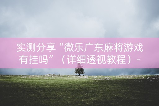 实测分享“微乐广东麻将游戏有挂吗”（详细透视教程）-哔哩哔哩