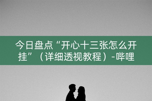 今日盘点“开心十三张怎么开挂”（详细透视教程）-哔哩哔哩