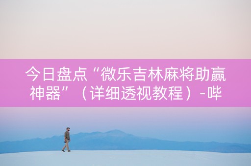 今日盘点“微乐吉林麻将助赢神器”（详细透视教程）-哔哩哔哩