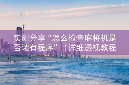 实测分享“怎么检查麻将机是否装有程序”（详细透视教程）-哔哩哔哩