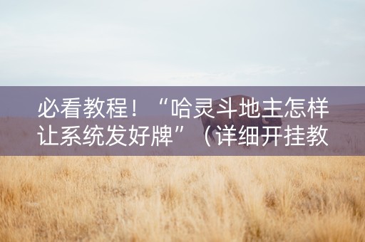 必看教程！“哈灵斗地主怎样让系统发好牌”（详细开挂教程）-哔哩哔哩