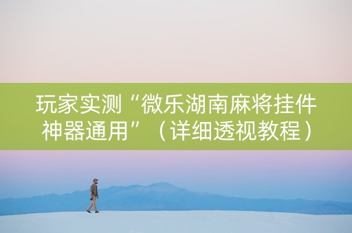 玩家实测“微乐湖南麻将挂件神器通用”（详细透视教程）-哔哩哔哩