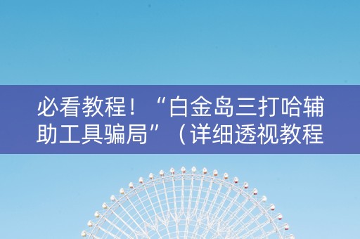 必看教程！“白金岛三打哈辅助工具骗局”（详细透视教程）-哔哩哔哩
