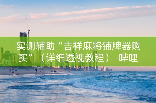 实测辅助“吉祥麻将铺牌器购买”（详细透视教程）-哔哩哔哩