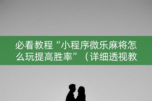 必看教程“小程序微乐麻将怎么玩提高胜率”（详细透视教程）-哔哩哔哩
