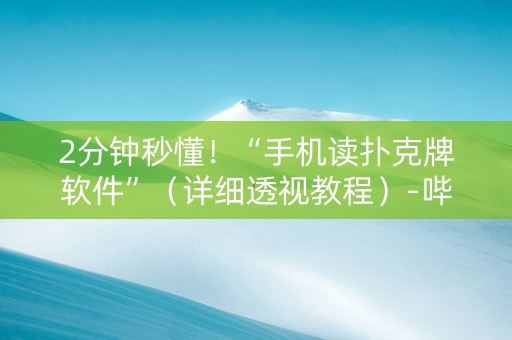 2分钟秒懂！“手机读扑克牌软件”（详细透视教程）-哔哩哔哩