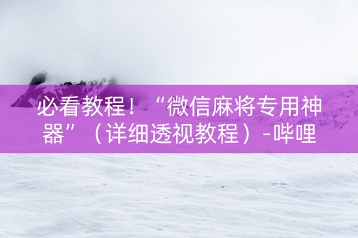 必看教程！“微信麻将专用神器”（详细透视教程）-哔哩哔哩