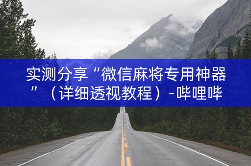 实测分享“微信麻将专用神器”（详细透视教程）-哔哩哔哩