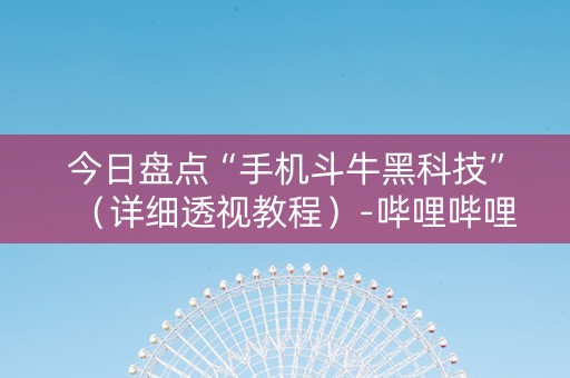 今日盘点“手机斗牛黑科技”（详细透视教程）-哔哩哔哩