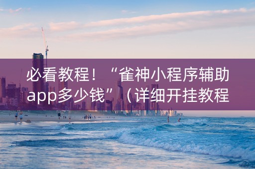必看教程！“雀神小程序辅助app多少钱”（详细开挂教程）-哔哩哔哩