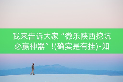 我来告诉大家“微乐陕西挖坑必赢神器”!(确实是有挂)-知乎