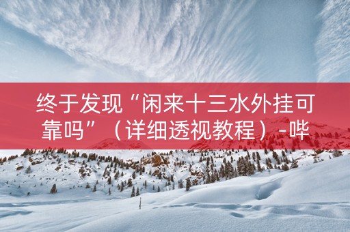 终于发现“闲来十三水外挂可靠吗”（详细透视教程）-哔哩哔哩