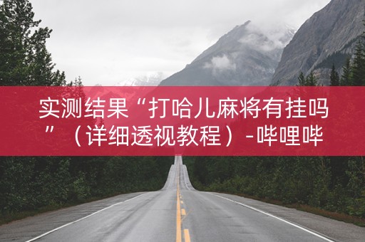 实测结果“打哈儿麻将有挂吗”（详细透视教程）-哔哩哔哩