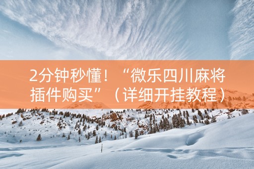 2分钟秒懂！“微乐四川麻将插件购买”（详细开挂教程）-哔哩哔哩