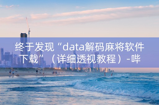 终于发现“data解码麻将软件下载”（详细透视教程）-哔哩哔哩