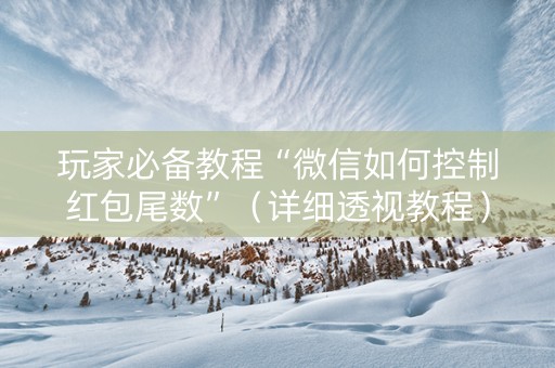 玩家必备教程“微信如何控制红包尾数”（详细透视教程）-哔哩哔哩