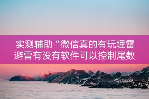实测辅助“微信真的有玩埋雷避雷有没有软件可以控制尾数”（详细透视教程）-哔哩哔哩