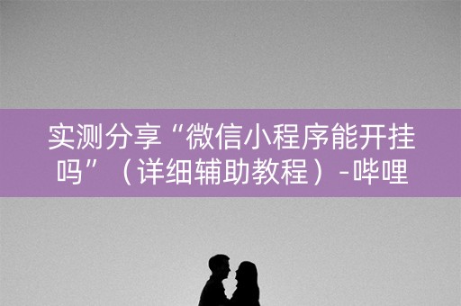 实测分享“微信小程序能开挂吗”（详细辅助教程）-哔哩哔哩