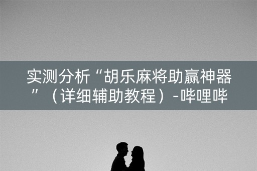 实测分析“胡乐麻将助赢神器”（详细辅助教程）-哔哩哔哩