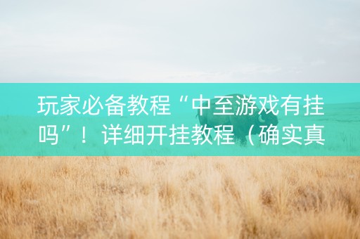 玩家必备教程“中至游戏有挂吗”！详细开挂教程（确实真的有挂)-知乎
