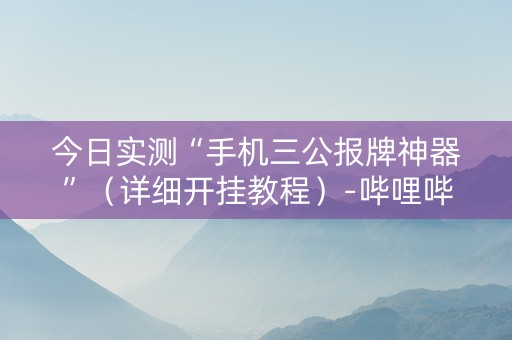 今日实测“手机三公报牌神器”（详细开挂教程）-哔哩哔哩