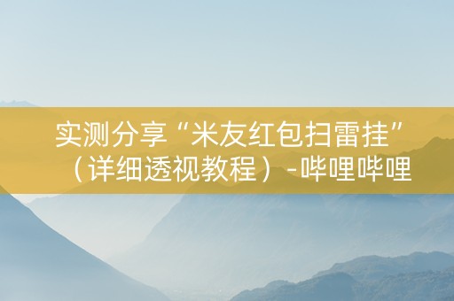 实测分享“米友红包扫雷挂”（详细透视教程）-哔哩哔哩