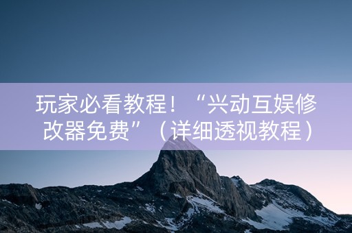 玩家必看教程！“兴动互娱修改器免费”（详细透视教程）-哔哩哔哩