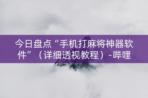 今日盘点“手机打麻将神器软件”（详细透视教程）-哔哩哔哩