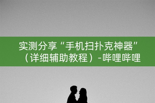 实测分享“手机扫扑克神器”（详细辅助教程）-哔哩哔哩