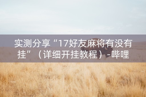 实测分享“17好友麻将有没有挂”（详细开挂教程）-哔哩哔哩