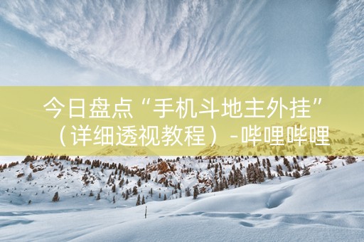 今日盘点“手机斗地主外挂”（详细透视教程）-哔哩哔哩