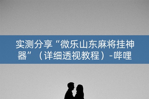 实测分享“微乐山东麻将挂神器”（详细透视教程）-哔哩哔哩