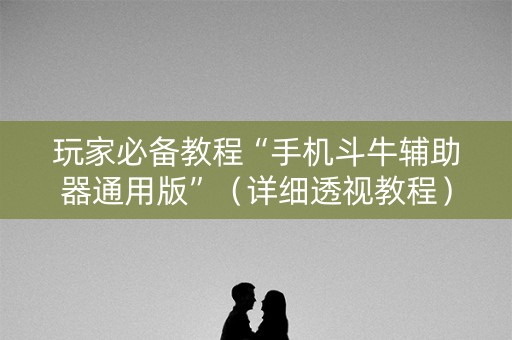 玩家必备教程“手机斗牛辅助器通用版”（详细透视教程）-哔哩哔哩