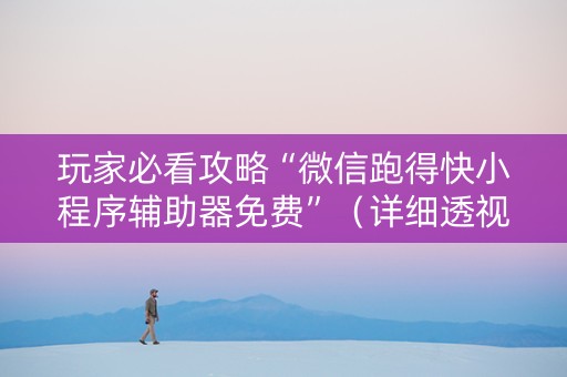 玩家必看攻略“微信跑得快小程序辅助器免费”（详细透视教程）-哔哩哔哩