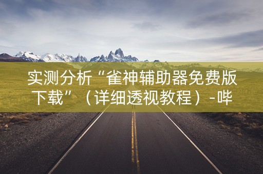 实测分析“雀神辅助器免费版下载”（详细透视教程）-哔哩哔哩