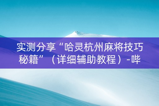 实测分享“哈灵杭州麻将技巧秘籍”（详细辅助教程）-哔哩哔哩