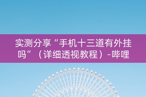 实测分享“手机十三道有外挂吗”（详细透视教程）-哔哩哔哩