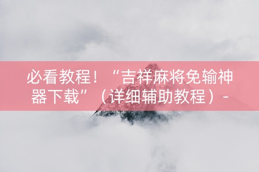 必看教程！“吉祥麻将免输神器下载”（详细辅助教程）-哔哩哔哩